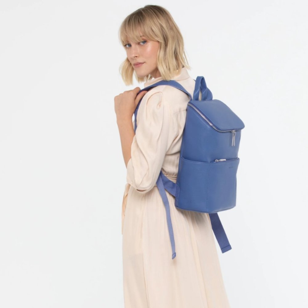 Matt & Nat Brave Vegan Faux Leather Backpack in Lake - NWT
